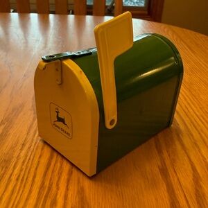 Vintage John Deere Green and Yellow Mailbox Piggy Bank